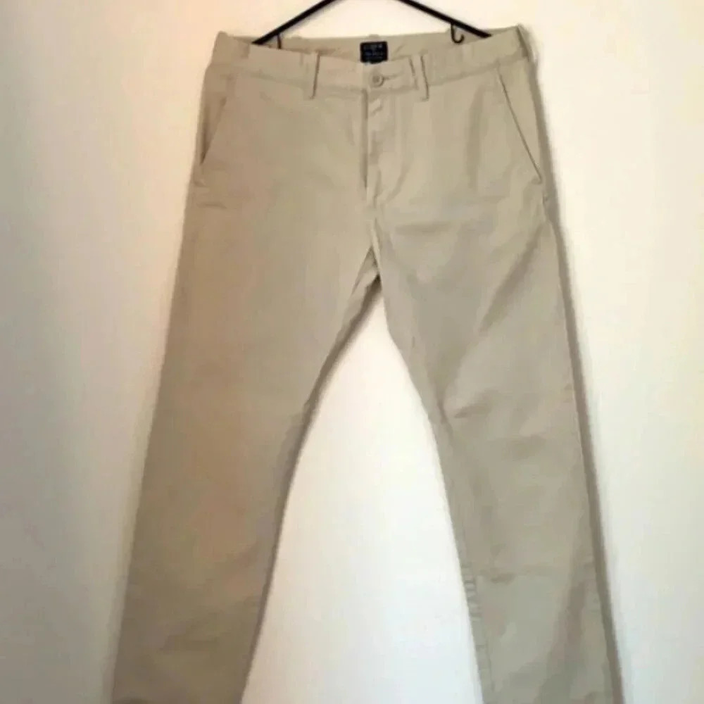 J. Crew Driggs men's 34x34 khaki straight leg chino dress pants - Picture 1 of 5